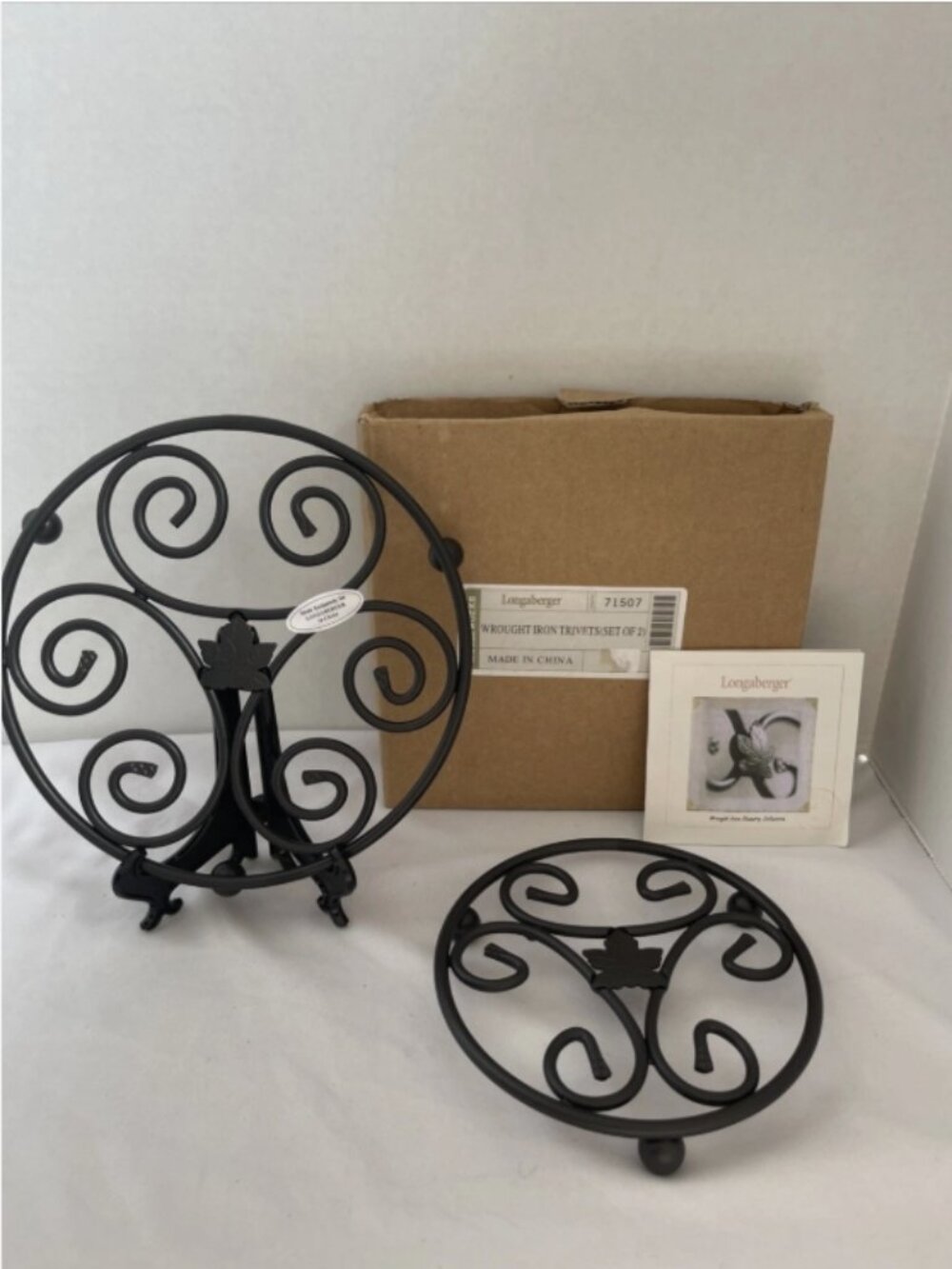 NIB Longaberger Wrought Iron Trivets #71507